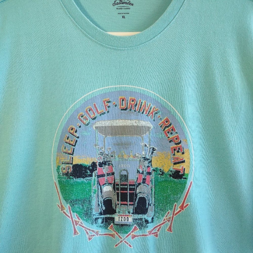 IZOD Saltwater Women's Golf T-Shirt Relaxed Fit Short Sleeve Size XL